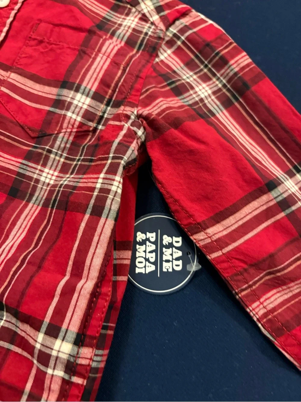 Red Plaid Button-Up Shirt toddler size 12-18m